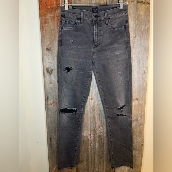Citizens of Humanity Rocket High Rise Skinny in Distressed Dark Gray Sz 27 - Picture 15 of 15